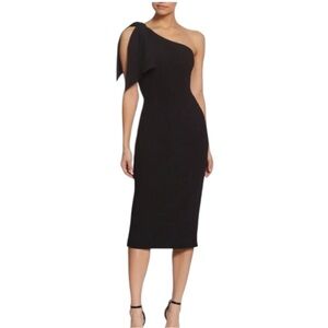 NWT Dress the Population Tiffany One Shoulder Midi Event Formal‎ Dress Women's M